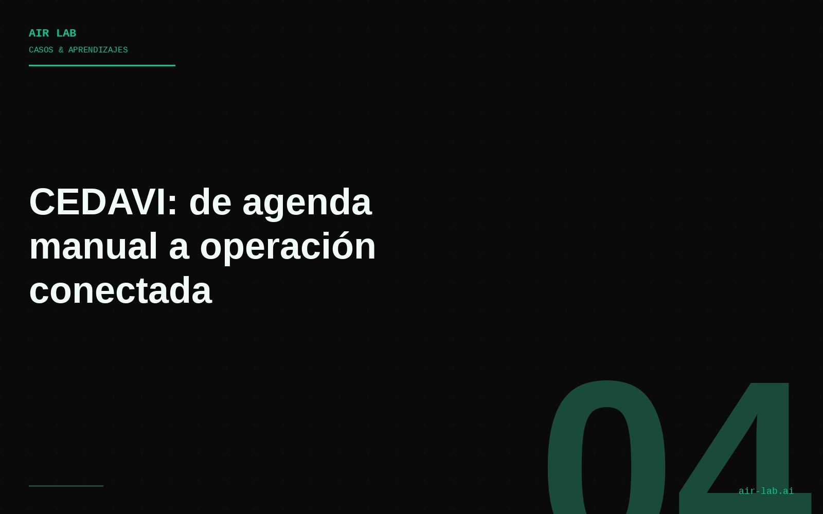 CEDAVI: de agenda manual a operación conectada